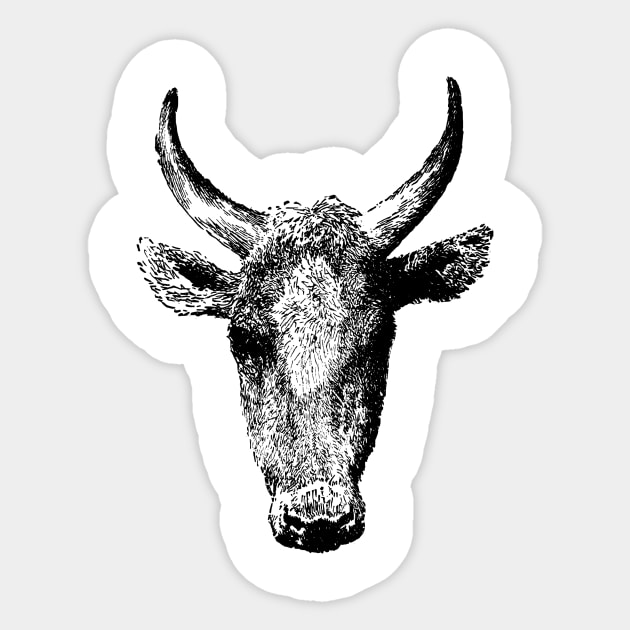 Cow Sticker by linesdesigns